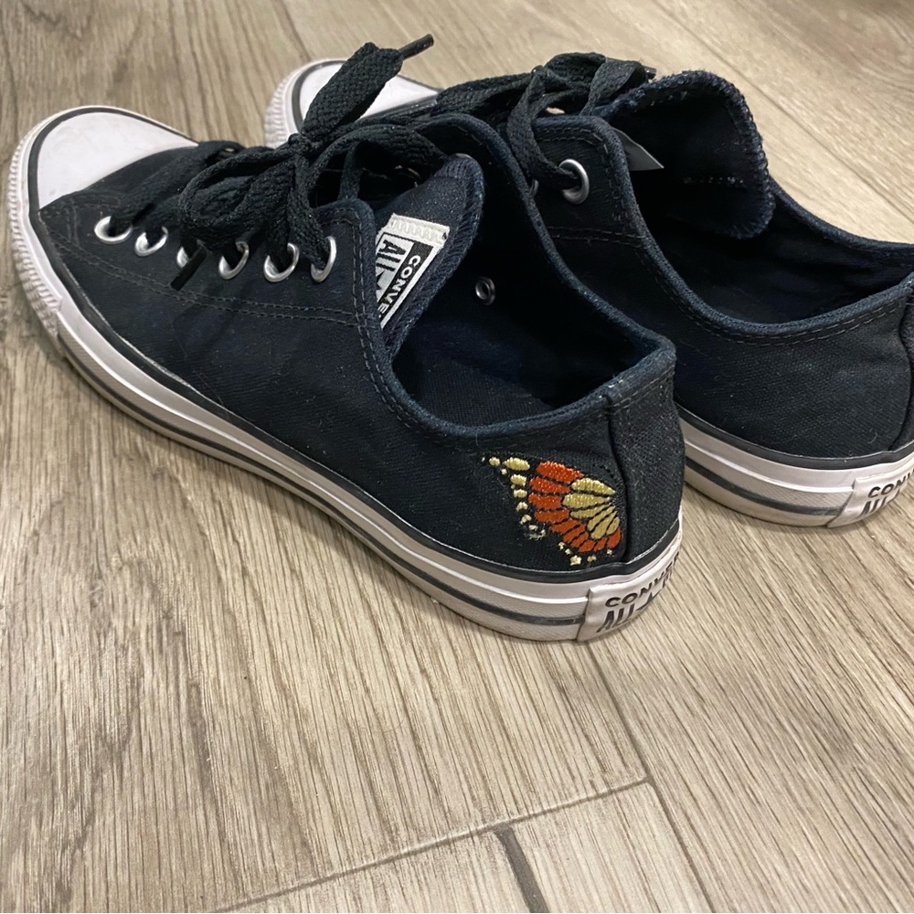 Custom Chucks EUC Converse Black Sneakers with Butterfly Detail